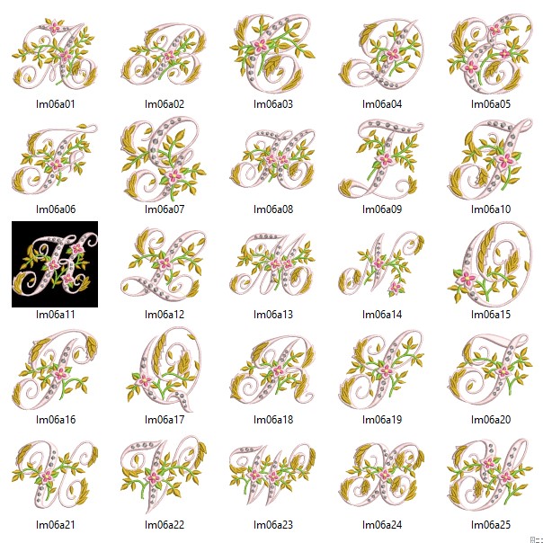 Block Letter Alphabet Embroidery Font Set