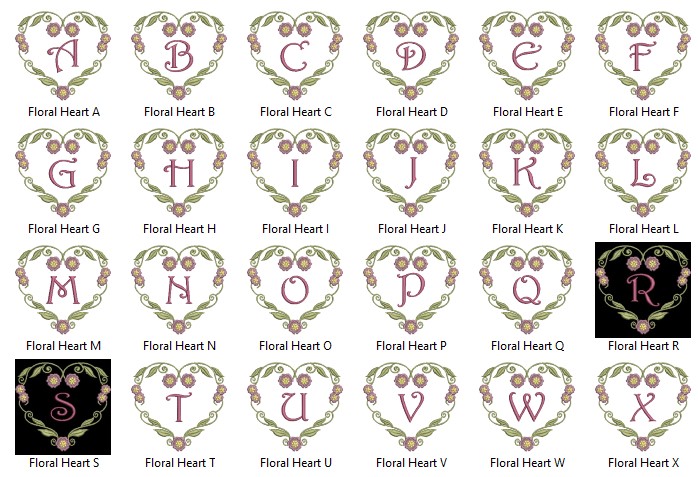 Classic Serif Alphabet Letter Embroidery Font