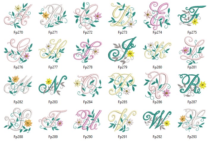 Fancy Monogram Alphabet Embroidery Design