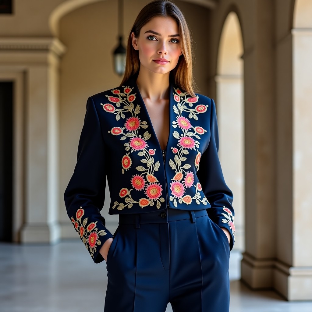 Majestic Royal Vine Luxury Blazer