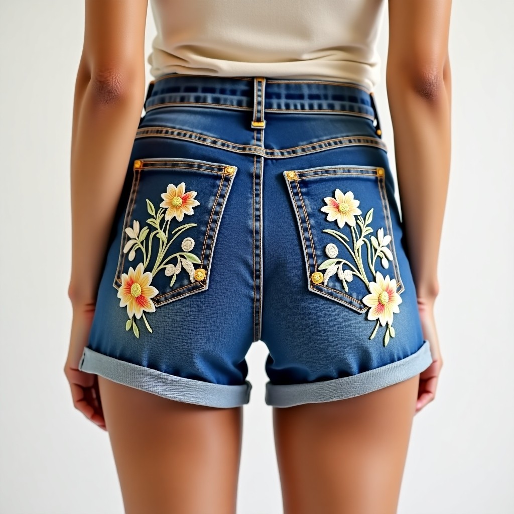 Elite Spring Blossom Embroidered Premium Shorts