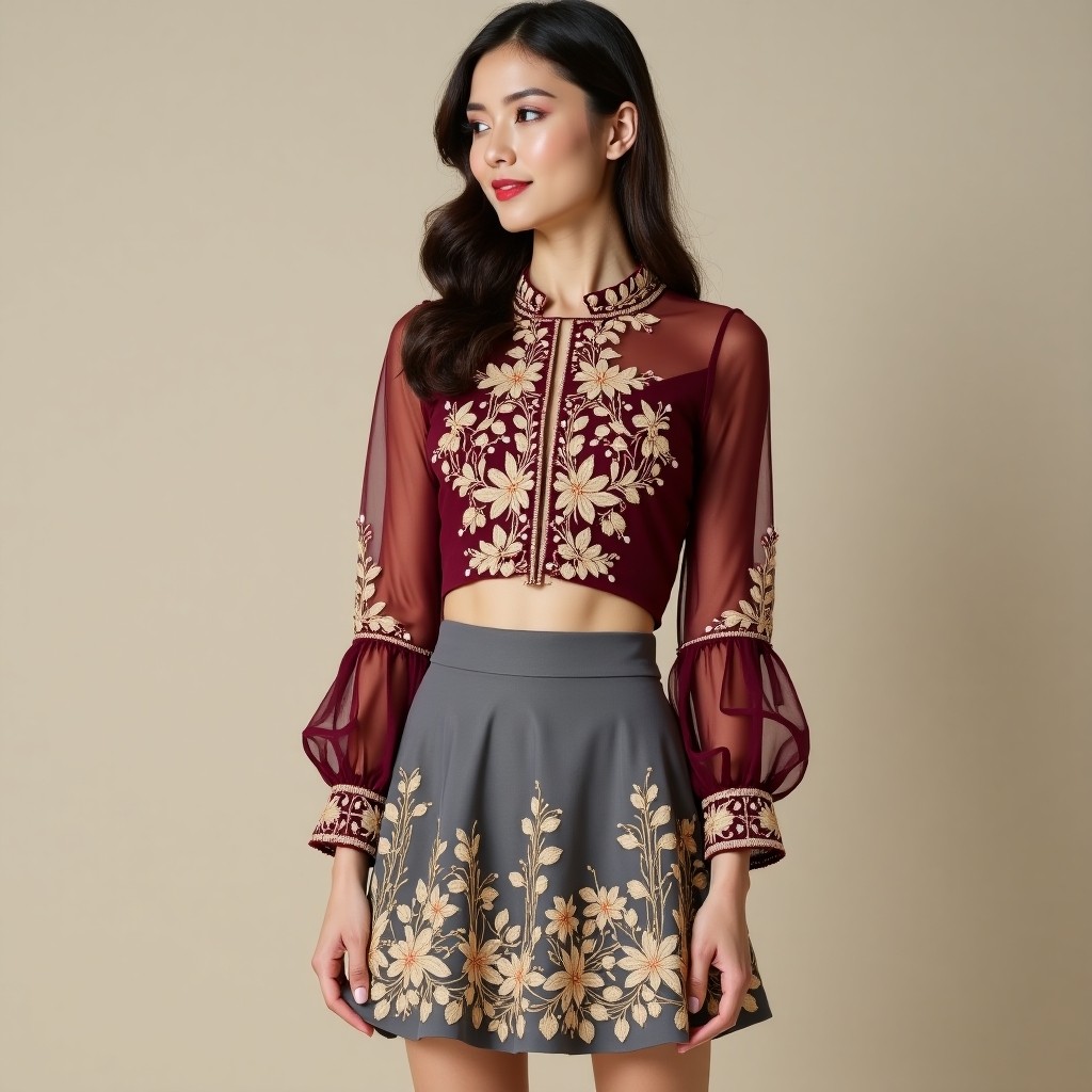 Imperial Garden Grace Embroidered Boutique Outfit
