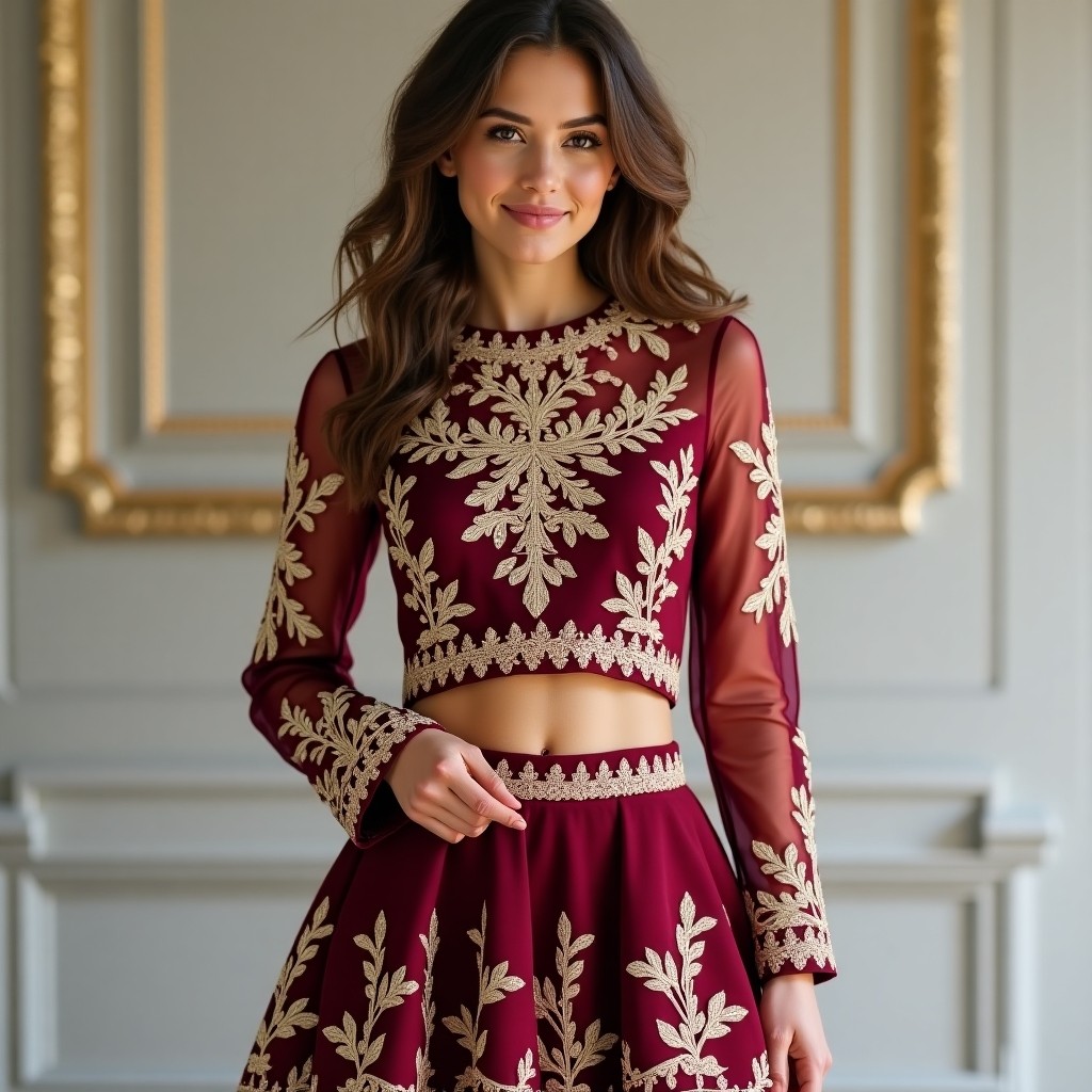 Signature Elegant Bloom Embroidered Designer Ensemble