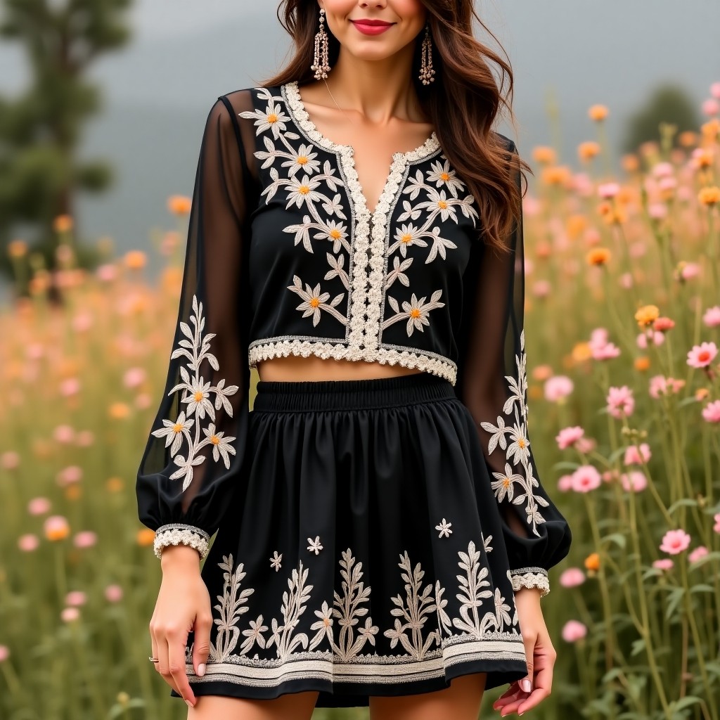 Grand Luxury Vine Embroidered Designer Co-Ord