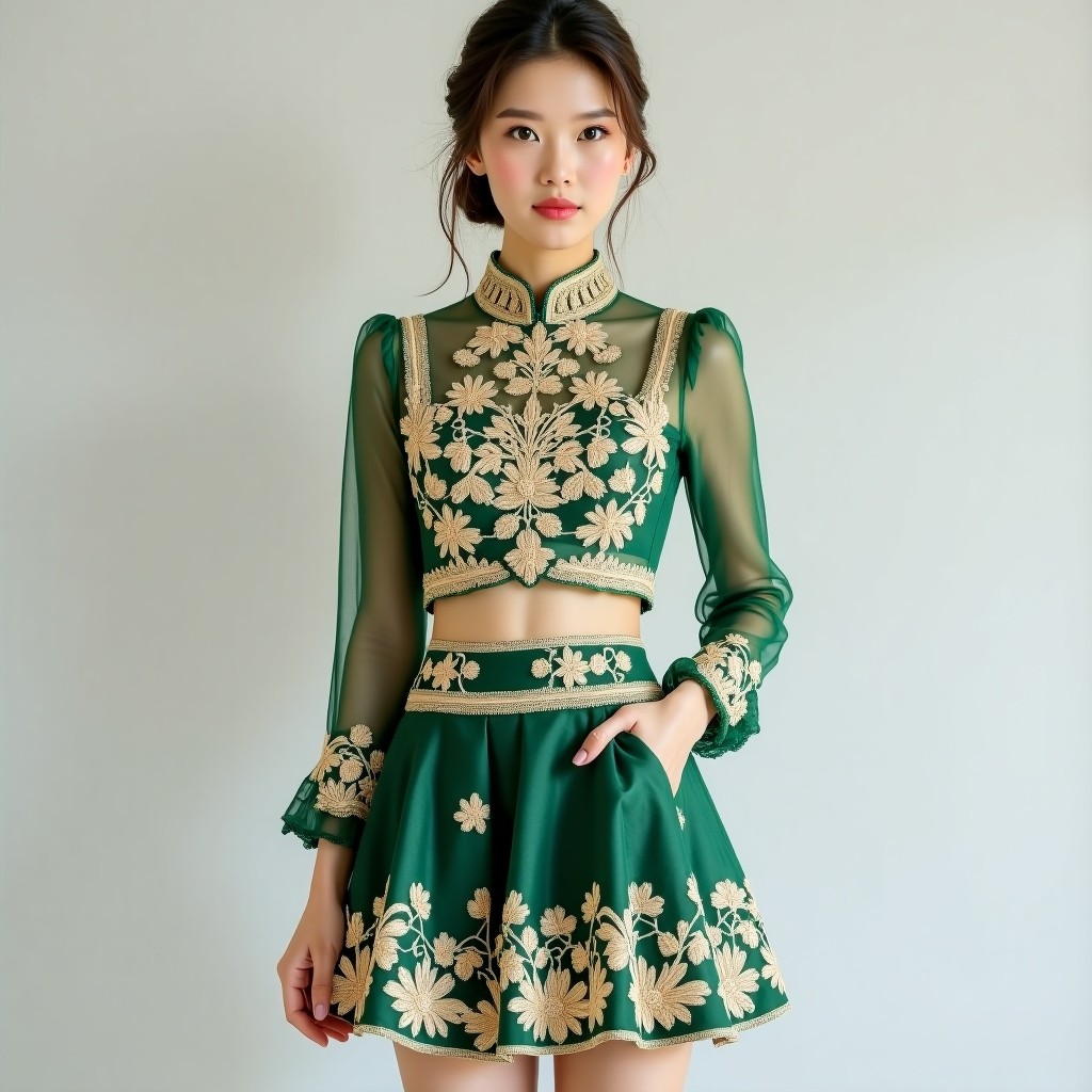 Majestic Royal Garden Embroidered Premium Women's Set