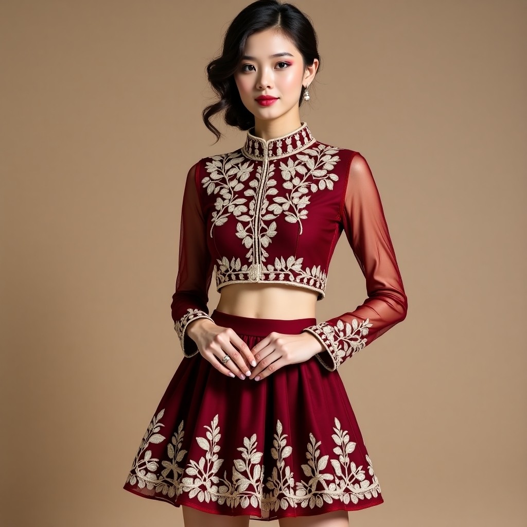 Imperial Elegant Wildflower Embroidered Women's Boutique Outfit