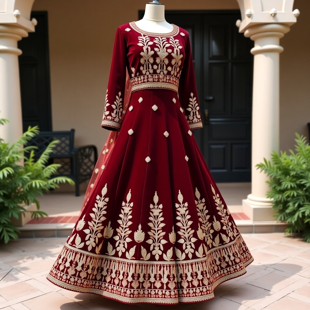 Luxury Golden Royal Blossom Lehenga