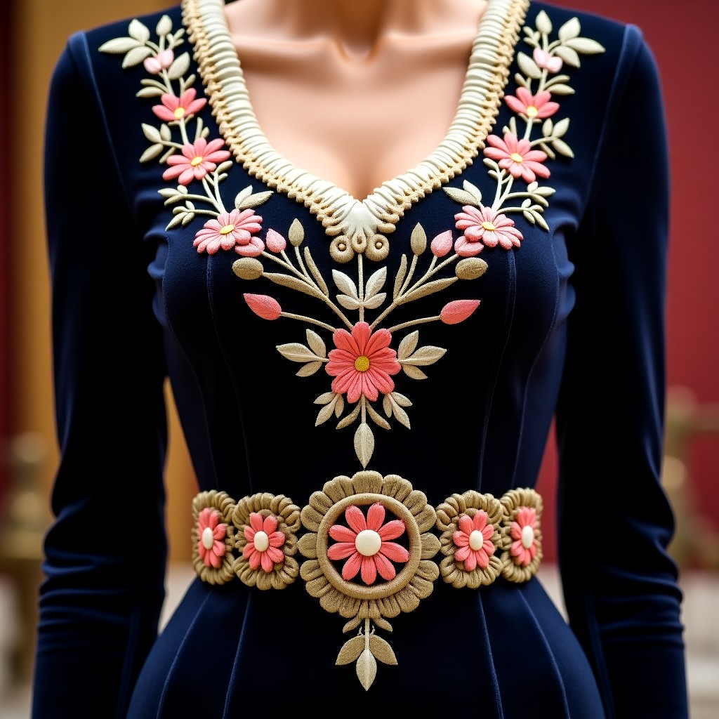 Royal Elegance Heritage Embroidered Dress
