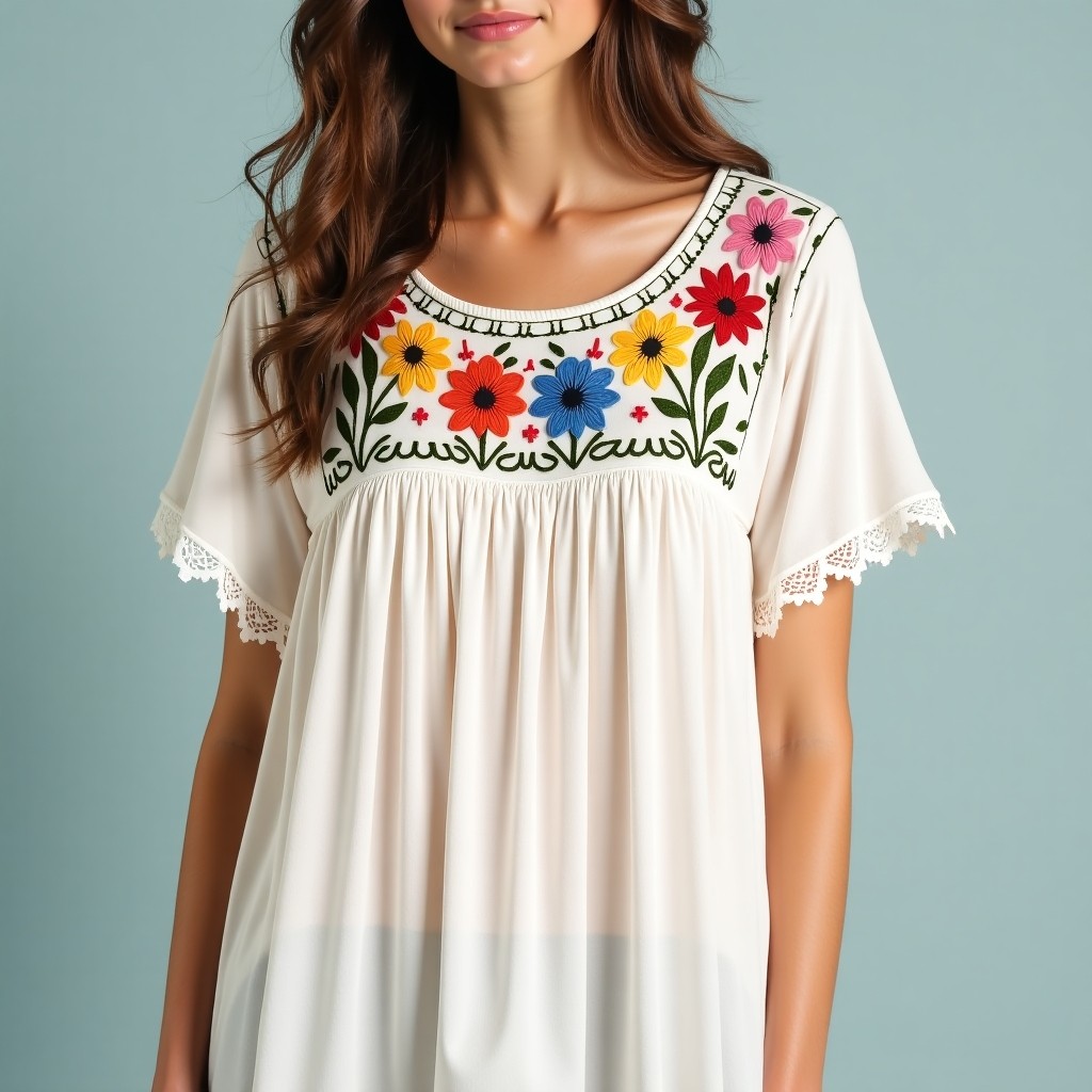 Bohemian Floral Elegance Embroidered Dress