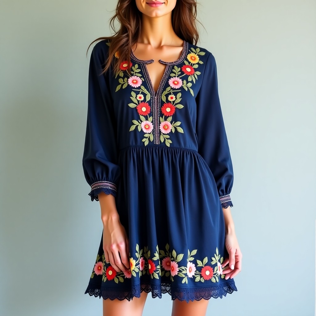 Bohemian Artisan Floral Maxi Dress