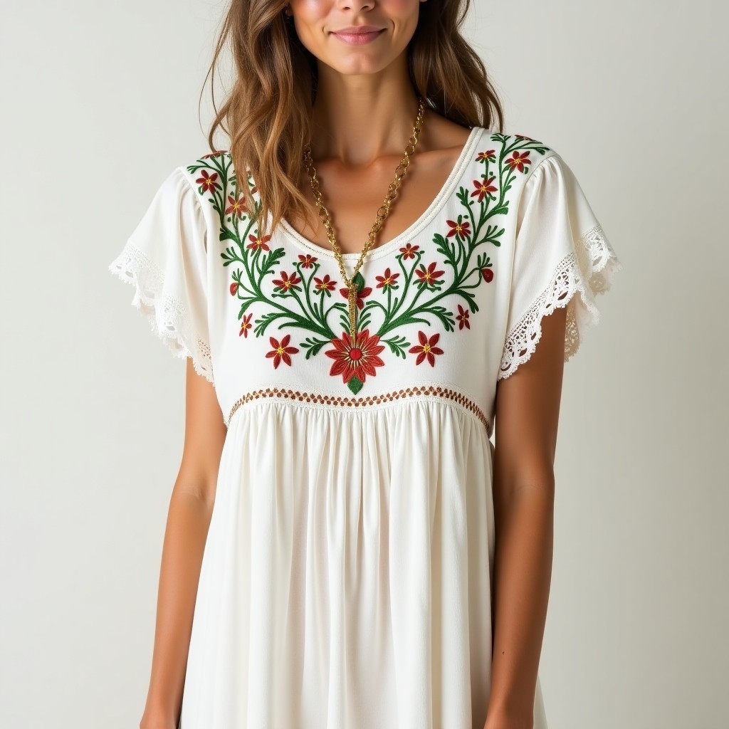Bohemian Floral Vine Meadow Dress