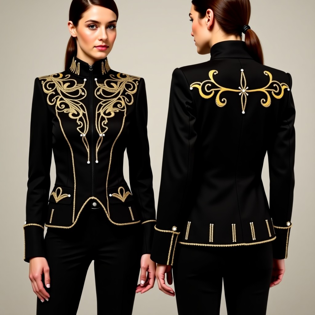 Luxury Ornamental Branch Jacket Dress