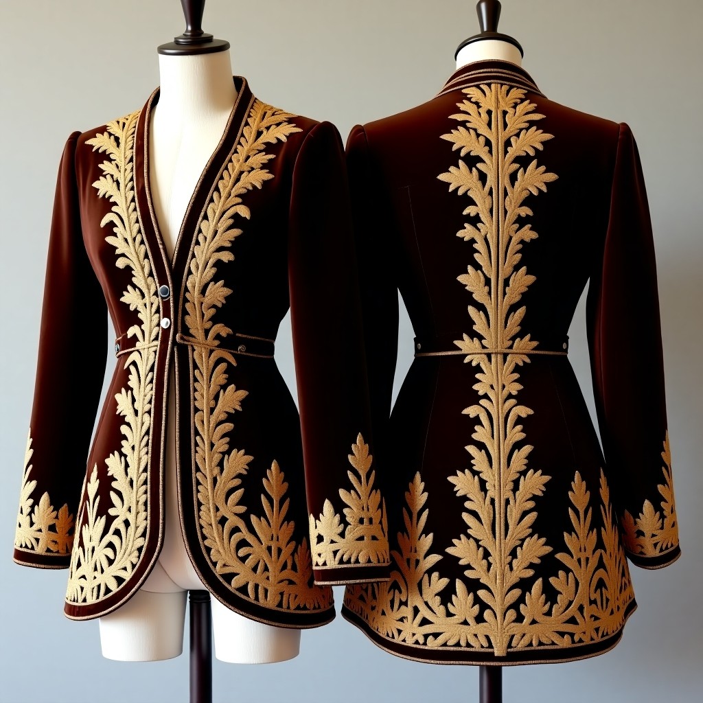 Royal Scrollwork Embroidered Statement Jacket