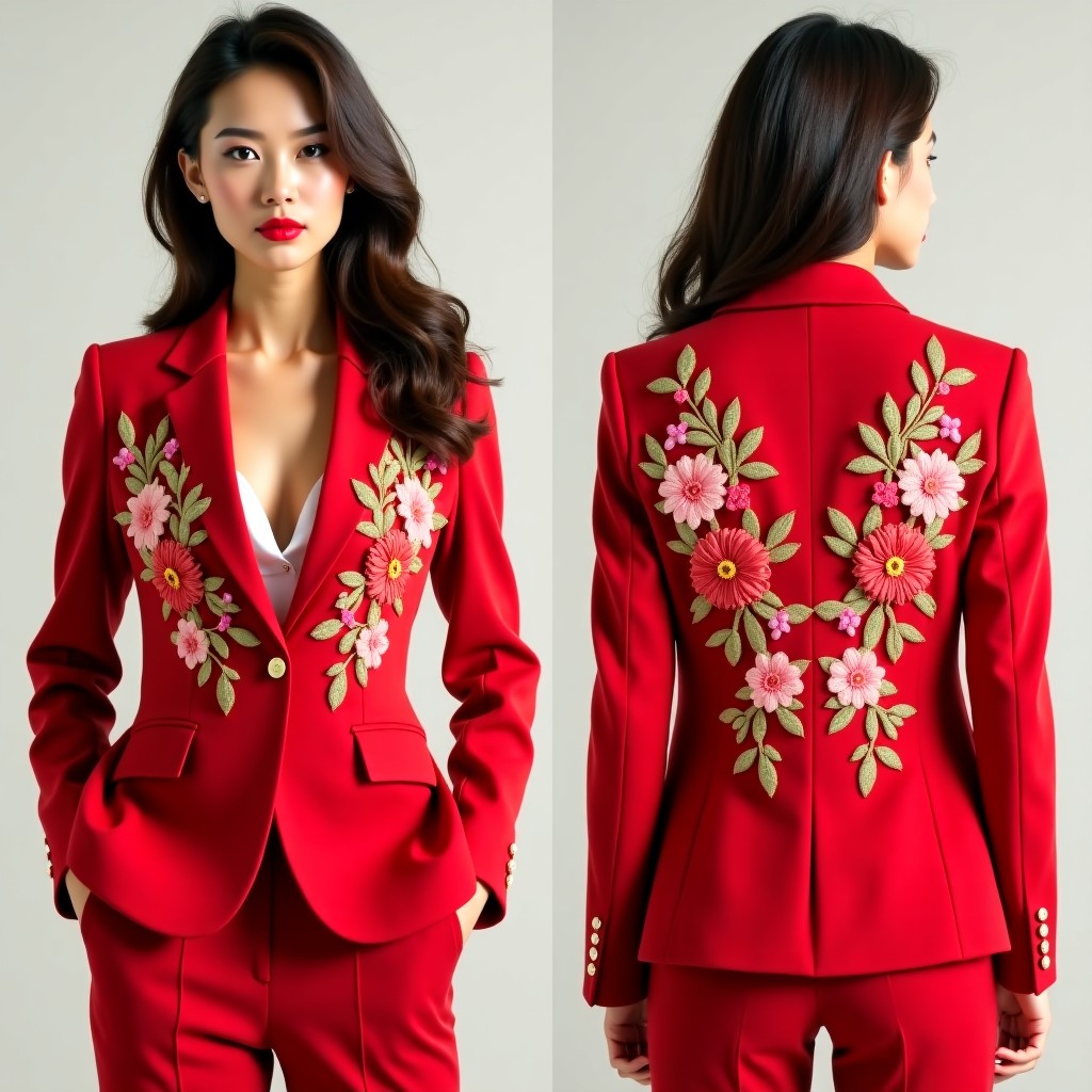 Modern Floral Accent Jacket