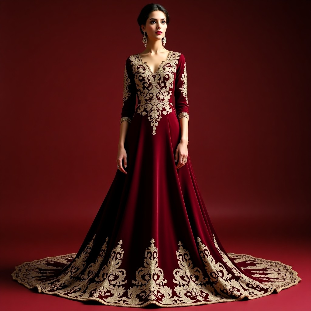 Exquisite Macedonian Floral Heritage Dress