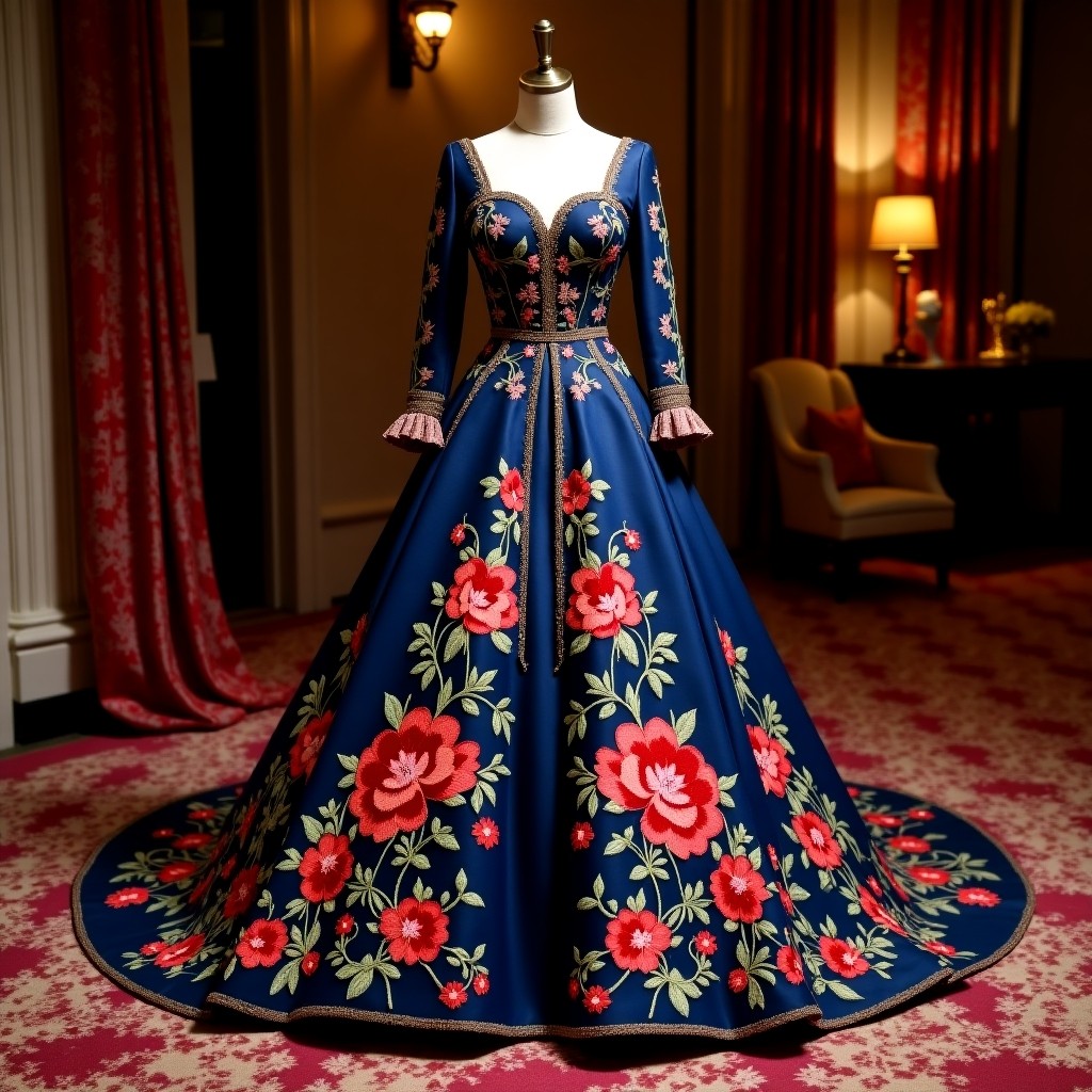 Luxurious Woodland Floral Ball Gown