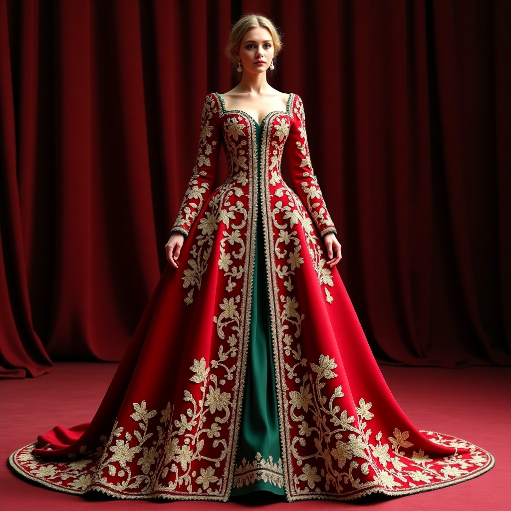 Royal Garden Blossom Embroidered Ball Gown