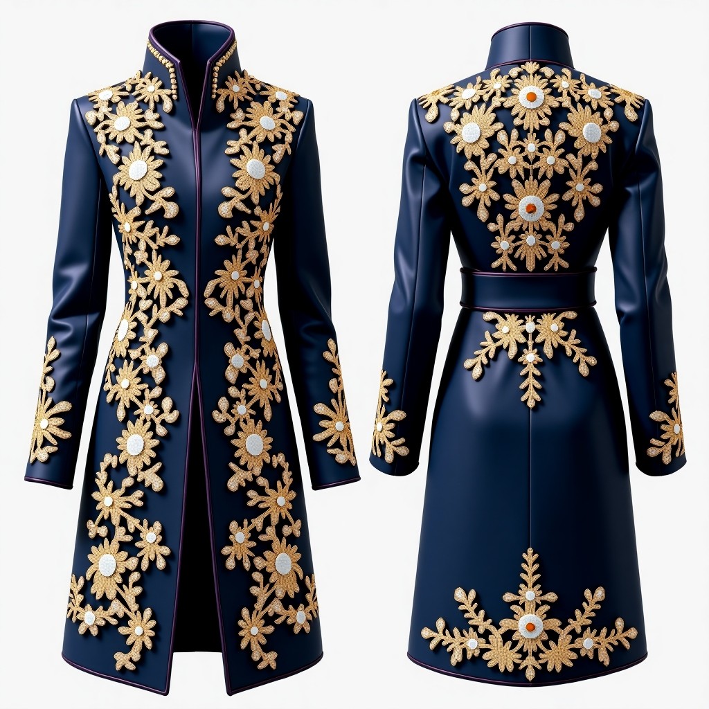 Women's Jacket with Intricate Royal Botanical Embroidery
