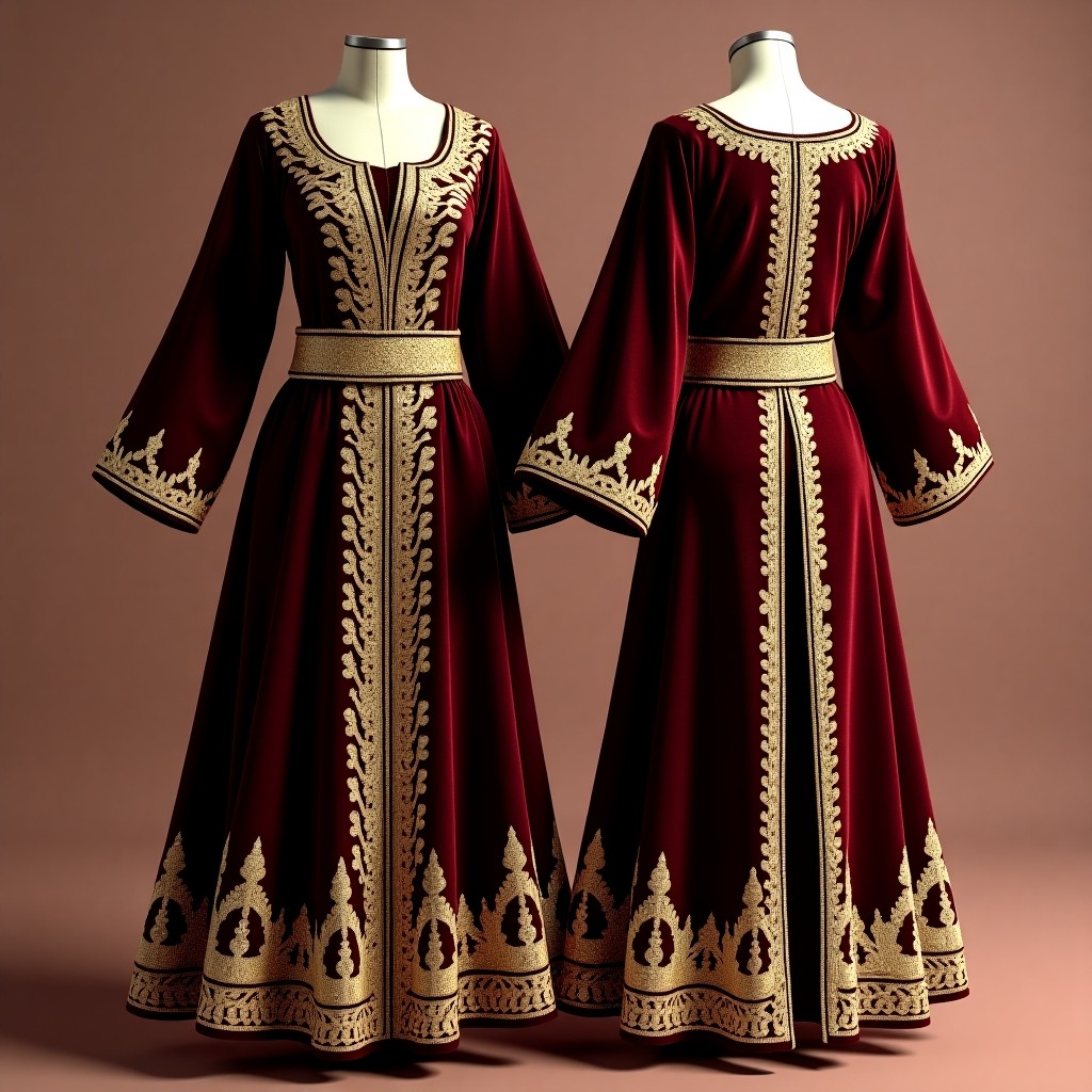 Women's Traditional Jacket with Decorative Botanical Scrollwork