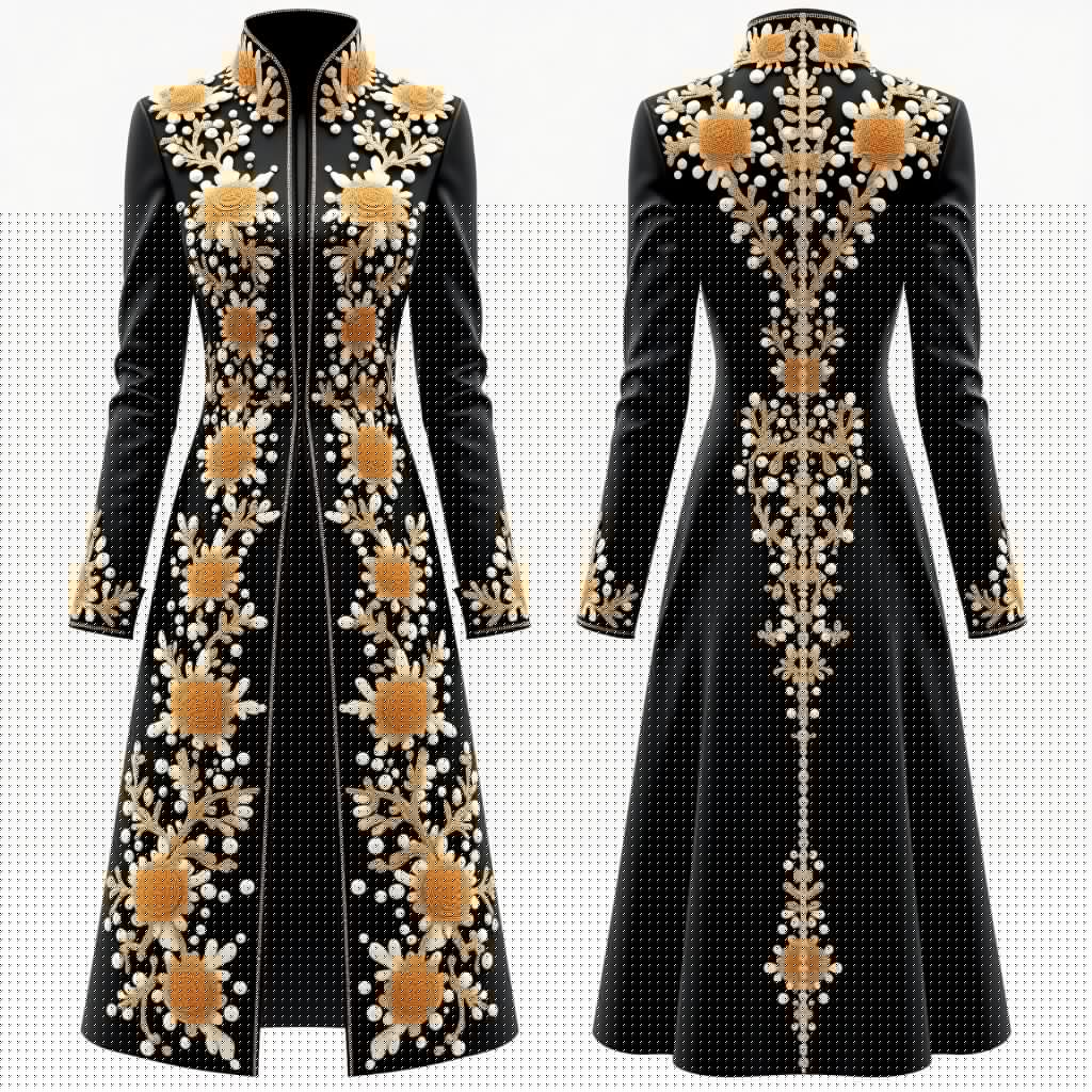 Women's Heritage Jacket with Intricate Botanical Embroidery