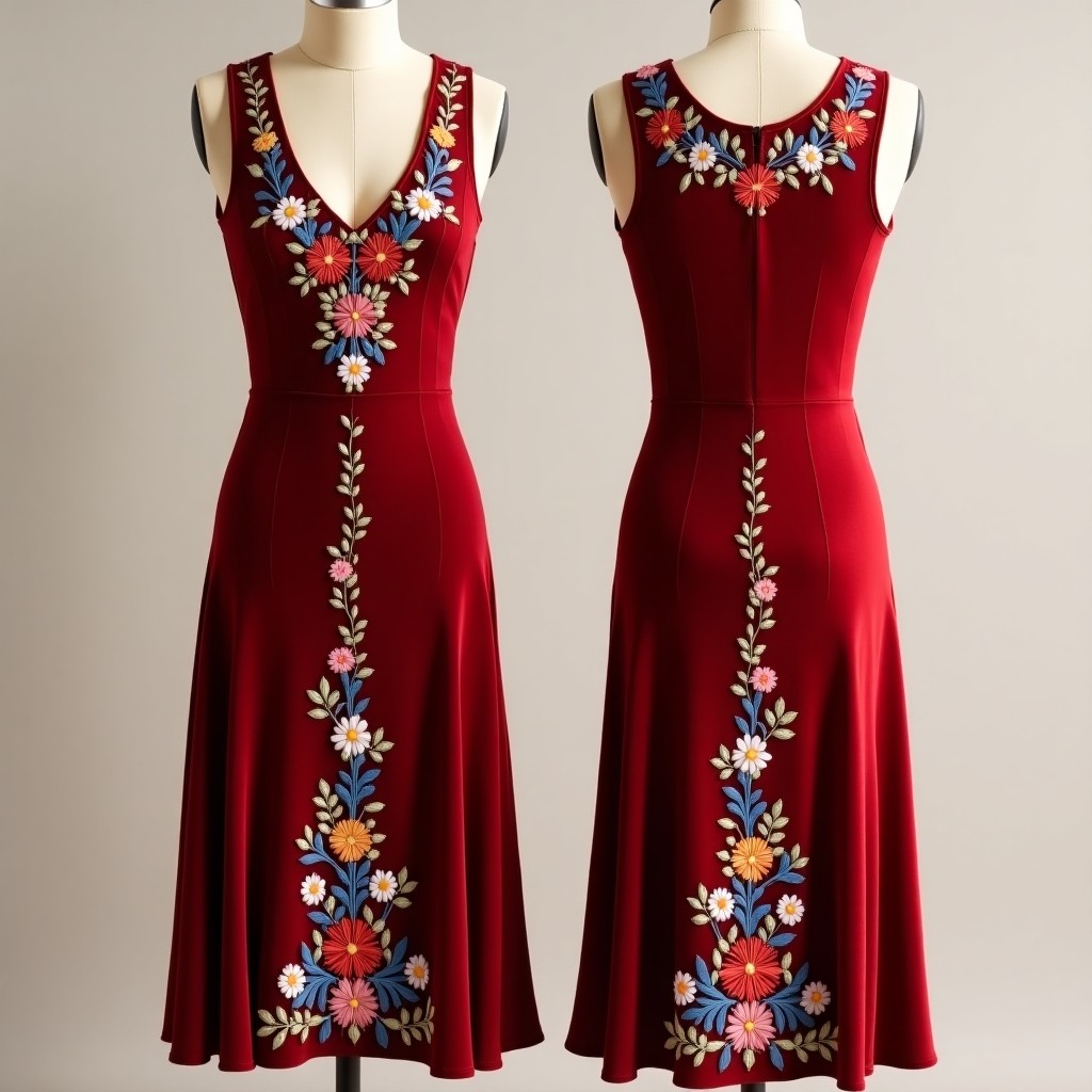Women's Occasion Jacket with Elaborate Leaf and Vine Embroidery