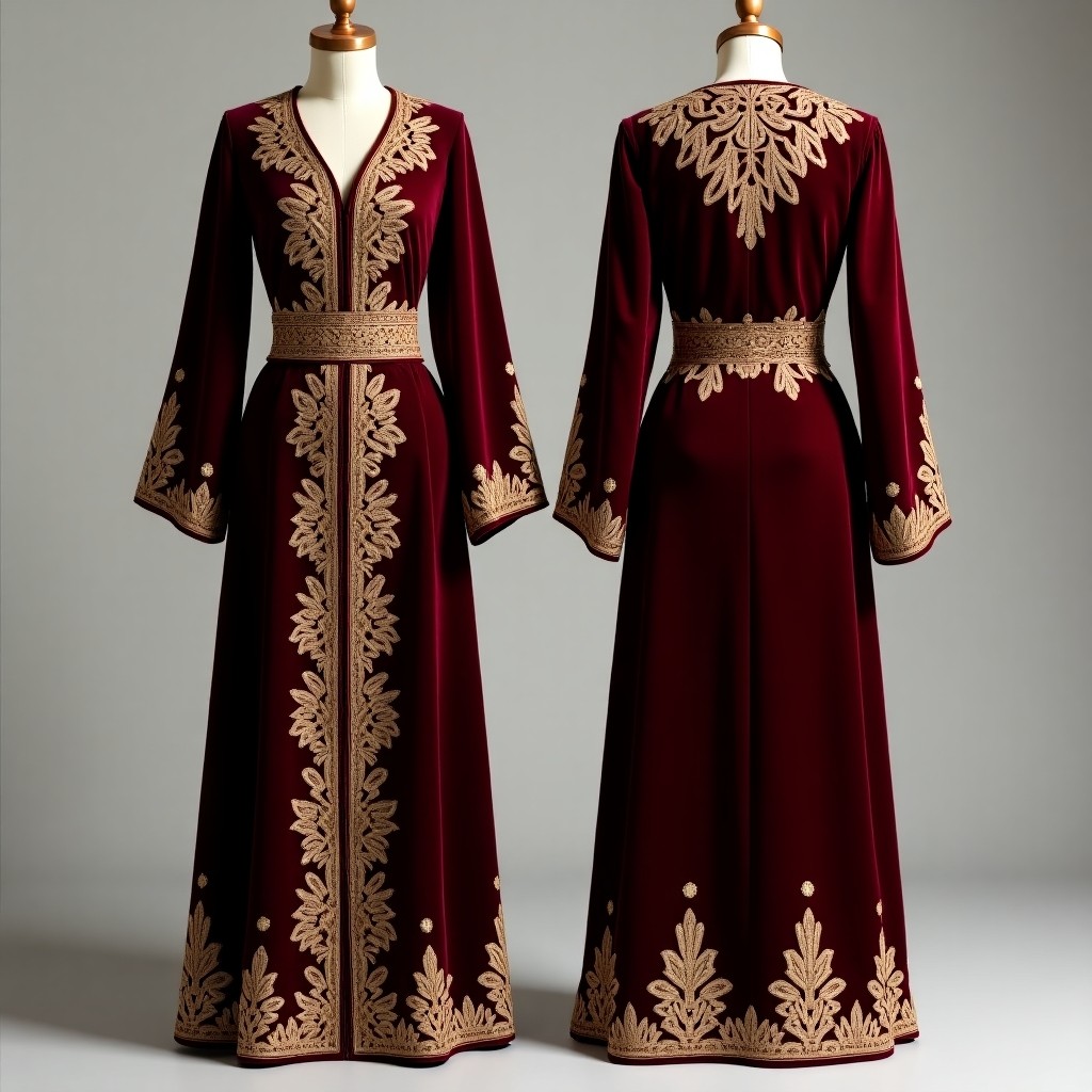 Women's Traditional Jacket with Ornate Floral Medallion Borders